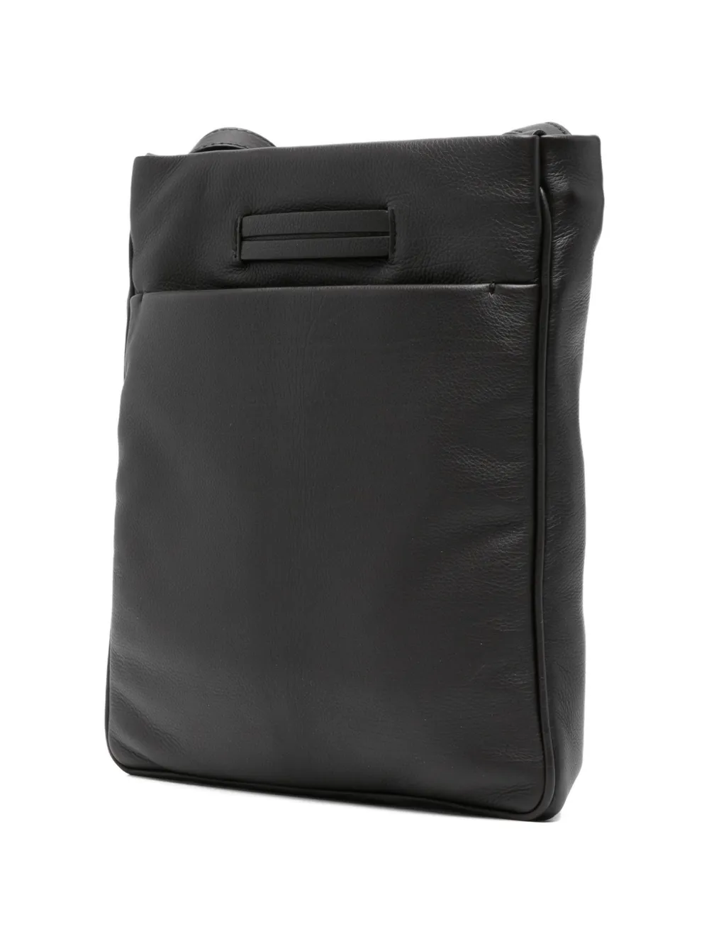  Zegna Logo-plaque Leather Messenger Bag - Brown 