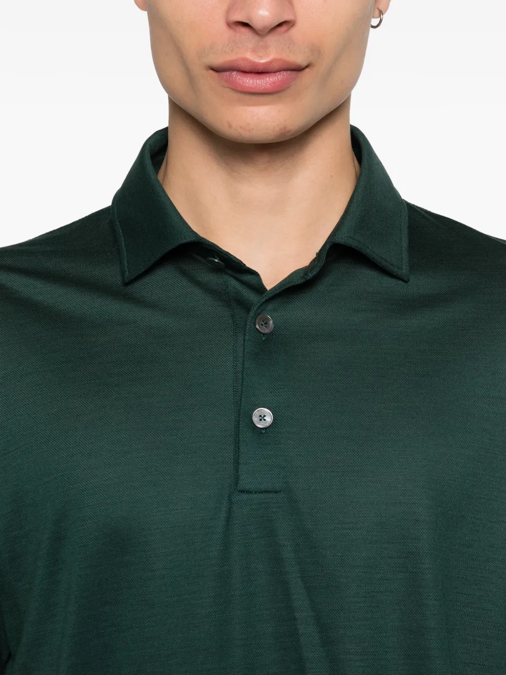 Buttoned Wool Polo Shirt