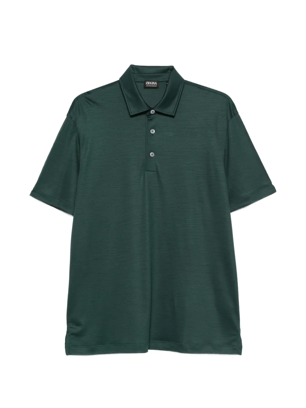 Zegna Buttoned Wool Polo Shirt In Green