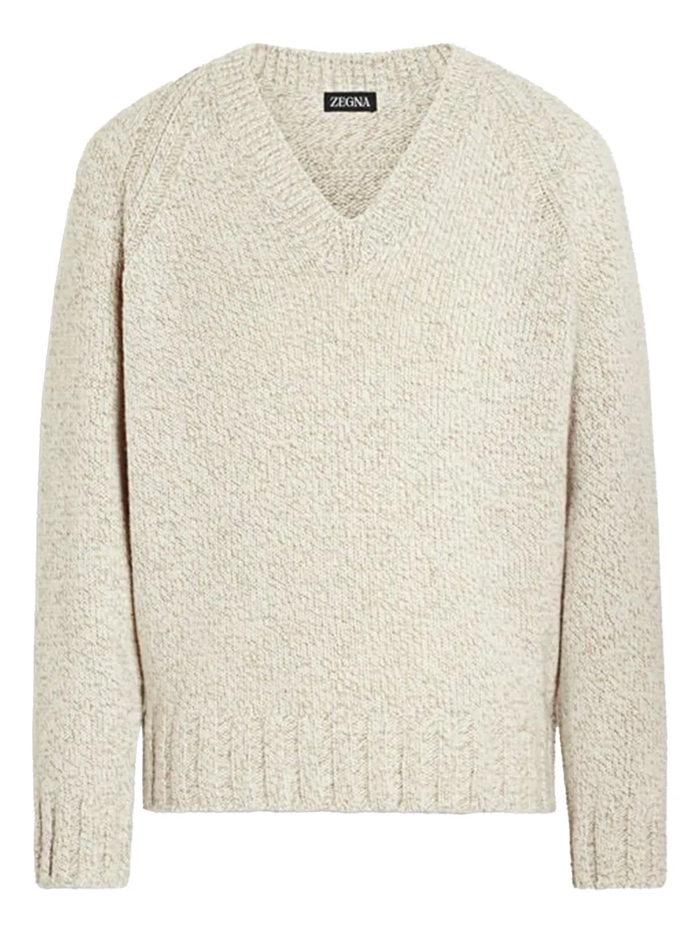 Zegna V-neck knitwear - Nude