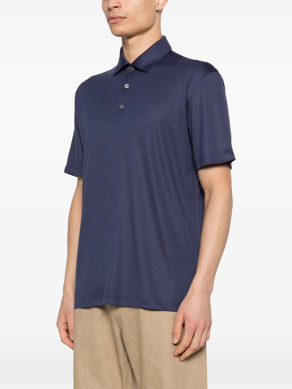 Zegna Poloshirt met knopen Blauw