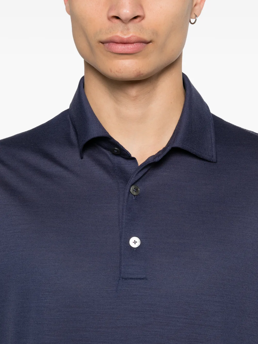 Zegna Poloshirt met knopen Blauw