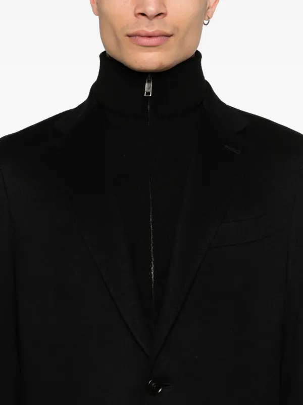Zegna Zip Cotton Jacket | Black | FARFETCH