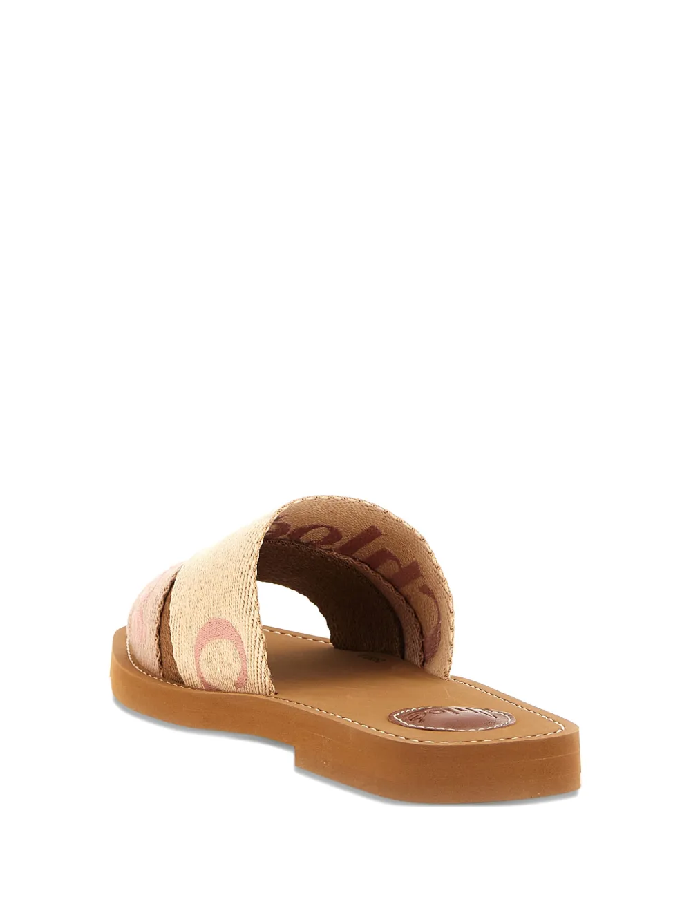 Chloé Woody sandalen met logoprint Beige