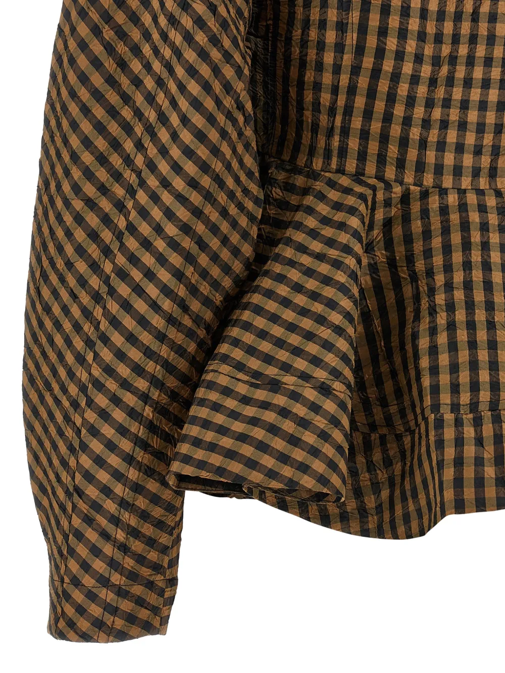 Crinkled Check-Print Shirt