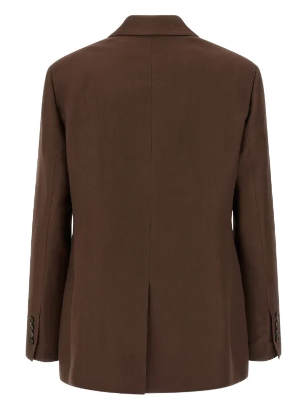 Brunello Cucinelli ピークドラペル ダブルジャケット | ブラウン