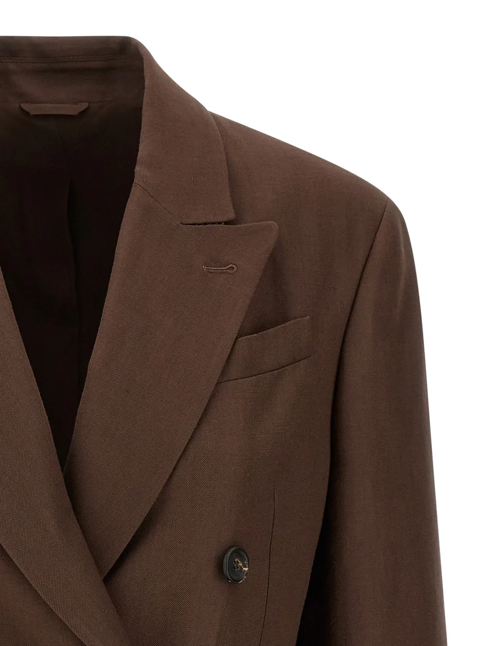 Brunello Cucinelli Blazer met dubbele rij knopen Bruin