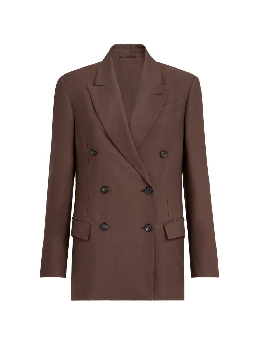 Brunello Cucinelli peak lapels double-breasted blazer - Marrone