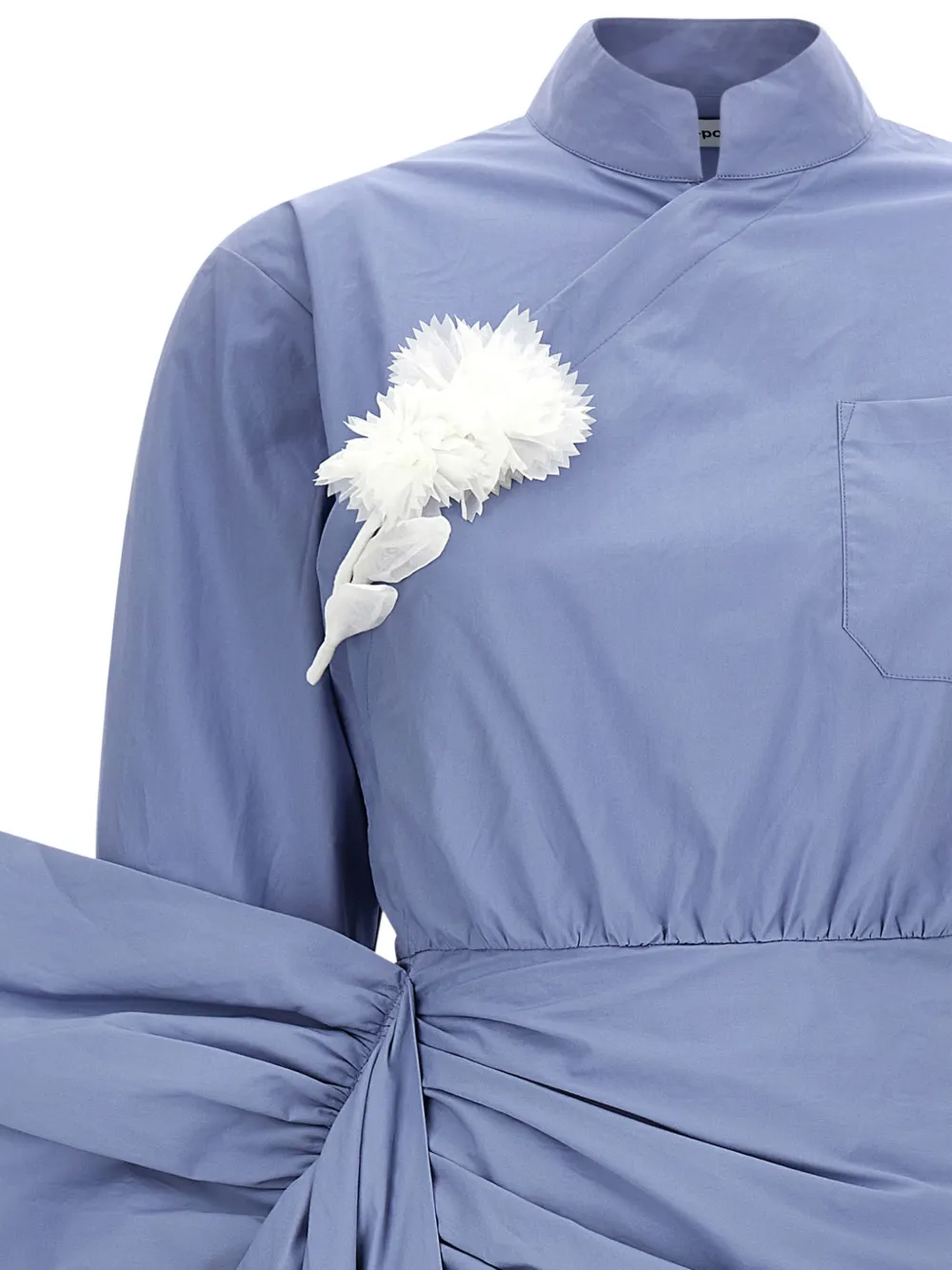 Self-Portrait Mini-jurk met strik Blauw