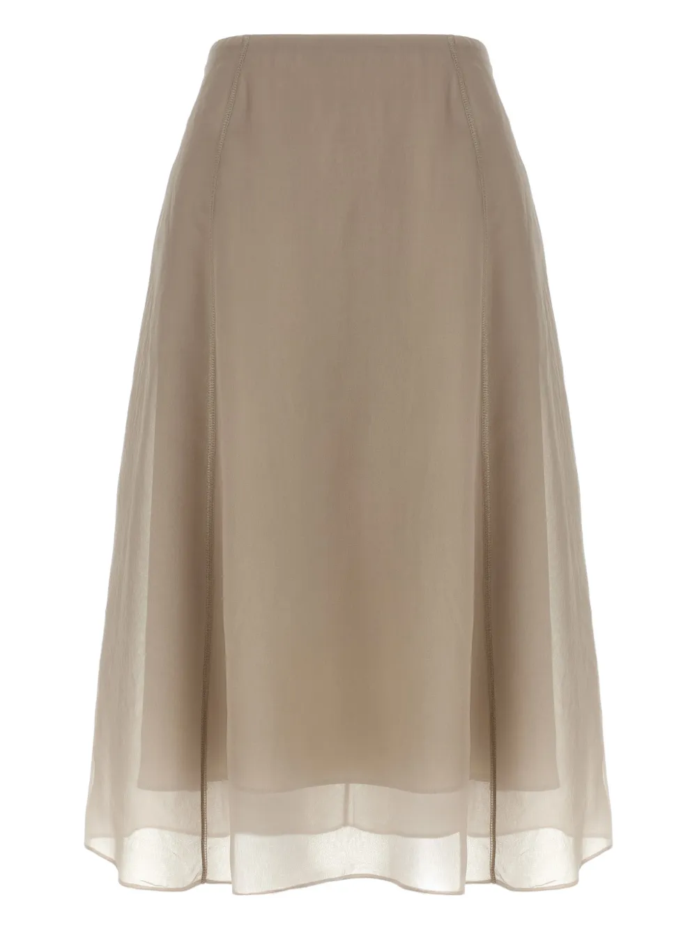 Brunello Cucinelli circle semi-transparent skirt - Toni neutri