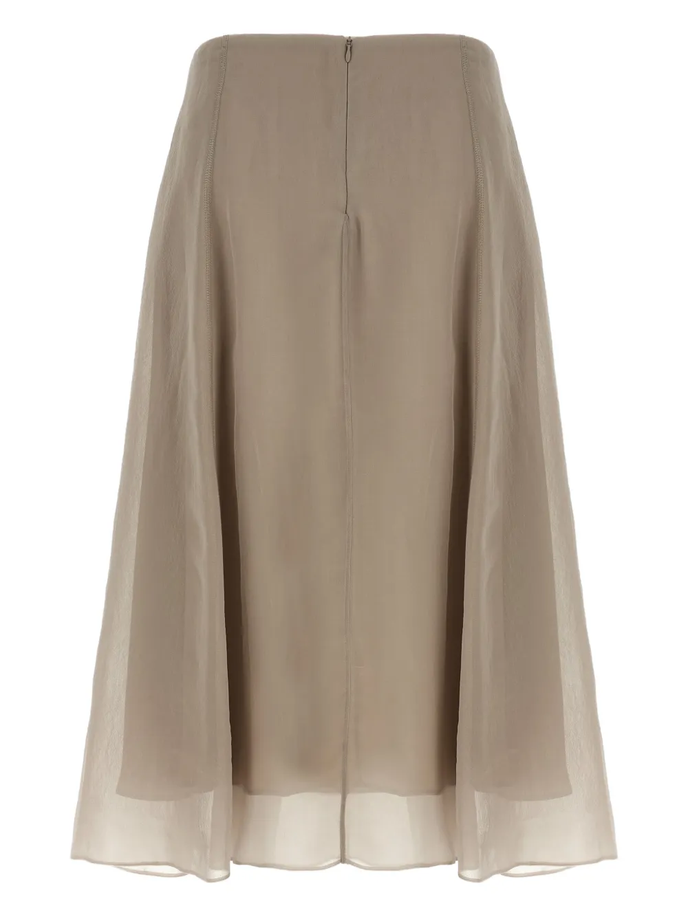 Brunello Cucinelli circle semi-transparent skirt - Beige