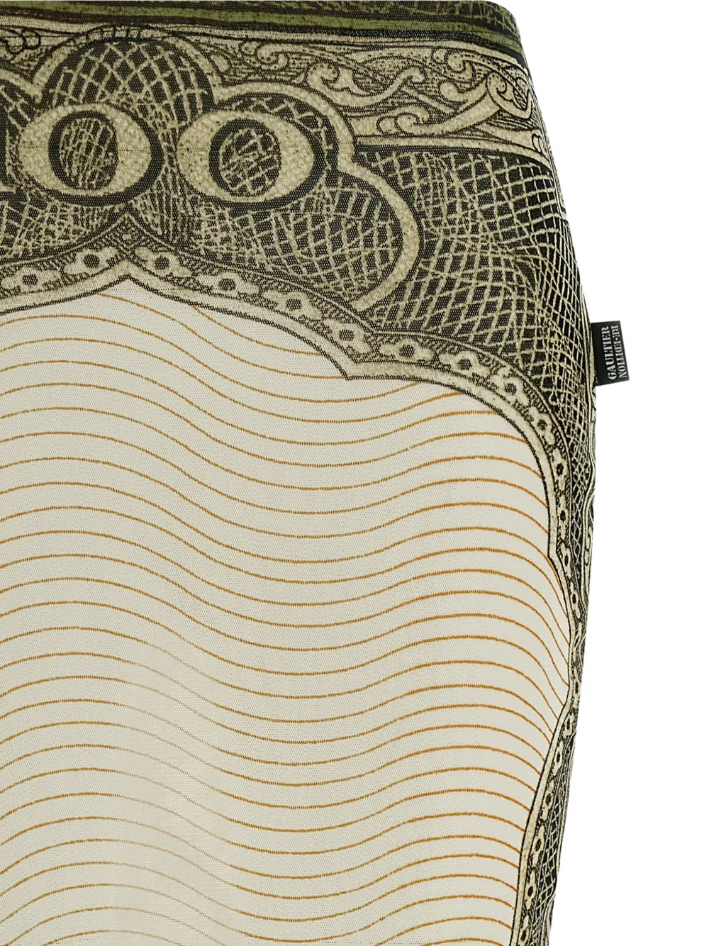  Jean Paul Gaultier Re-edition - The Green Cartouche Printed Maxi Skirt - Neutrals 
