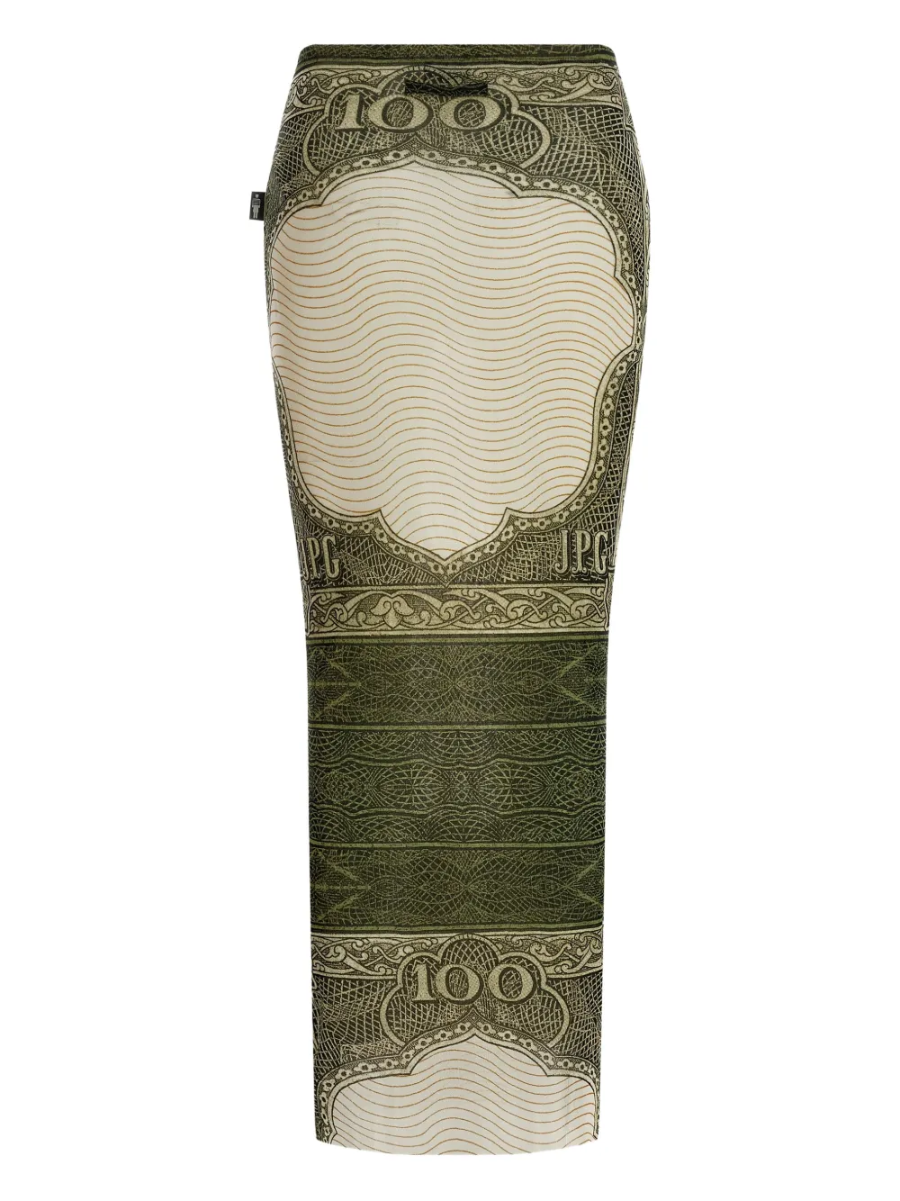 Jean Paul Gaultier Re-edition - The Green Cartouche maxi-rok met print - Beige