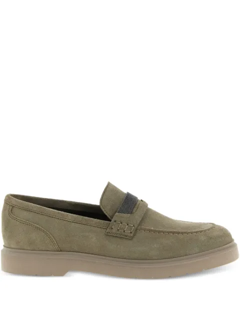 Brunello Cucinelli monili-detail suede loafers