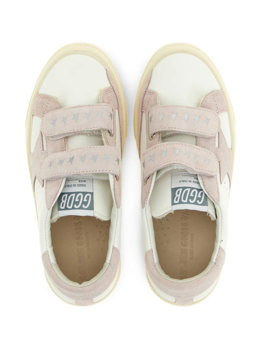 Golden Goose Kids May School suède sneakers met ster Wit