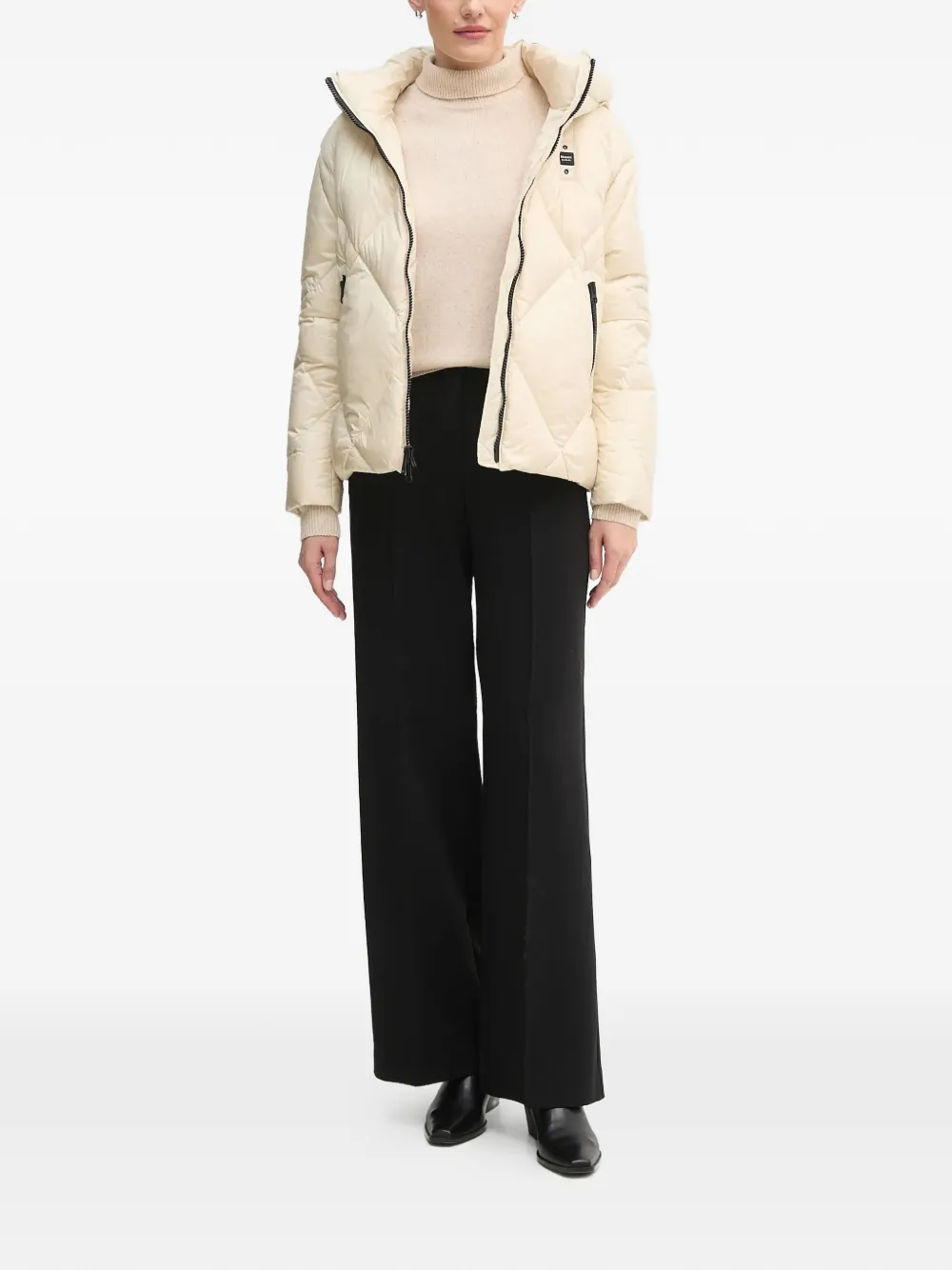  Colmar Turtleneck Logo-plaque Sweater - Neutrals 
