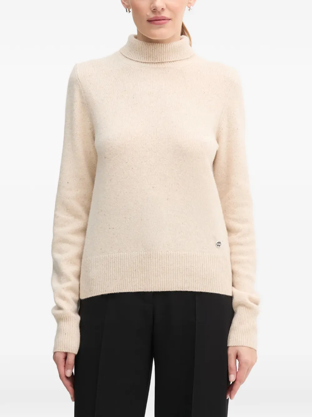 Colmar turtleneck logo-plaque sweater - Toni neutri