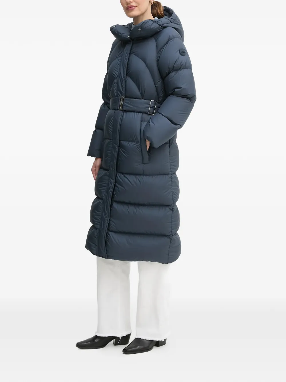 Colmar hooded belted coat - Blau