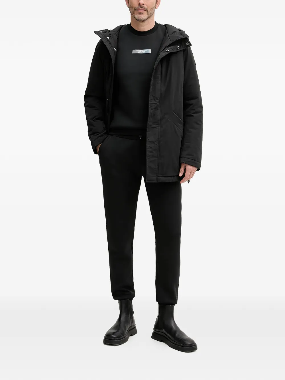 Colmar crew-neck appliqu&eacute; sweatshirt - Zwart