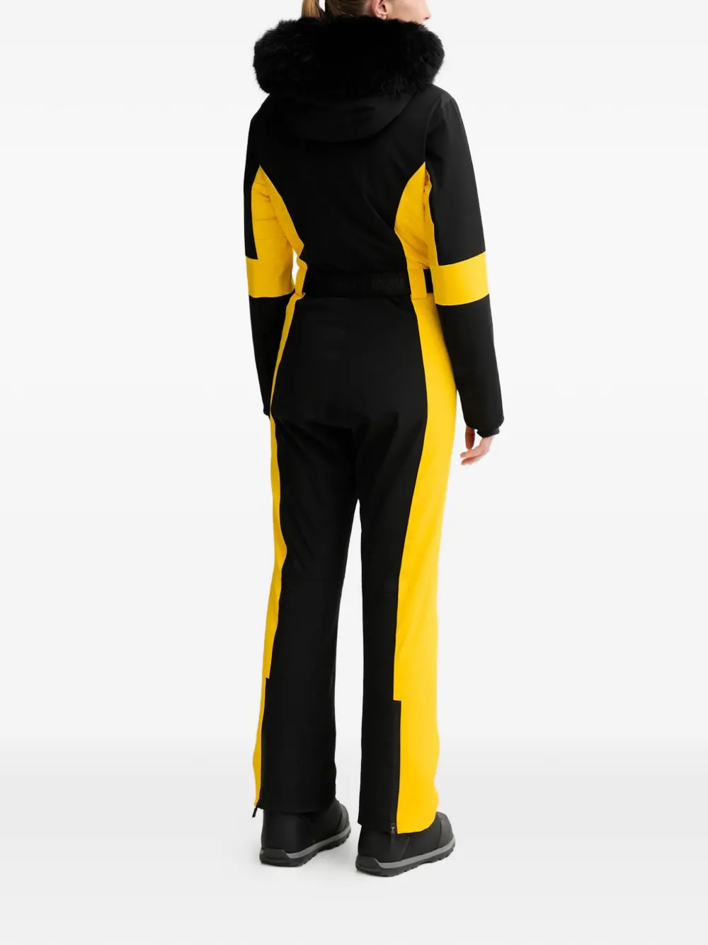 Faux-Fur Hooded Belted Ski Suit