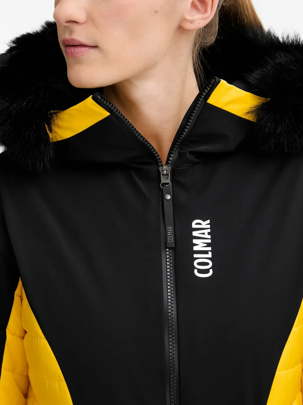Faux-Fur Hooded Belted Ski Suit