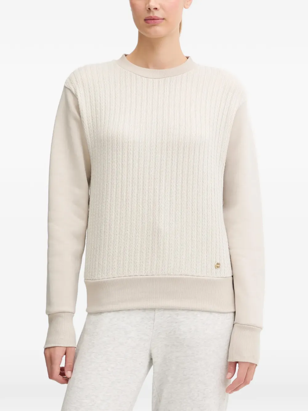 Colmar textured crew-neck sweatshirt - Nude