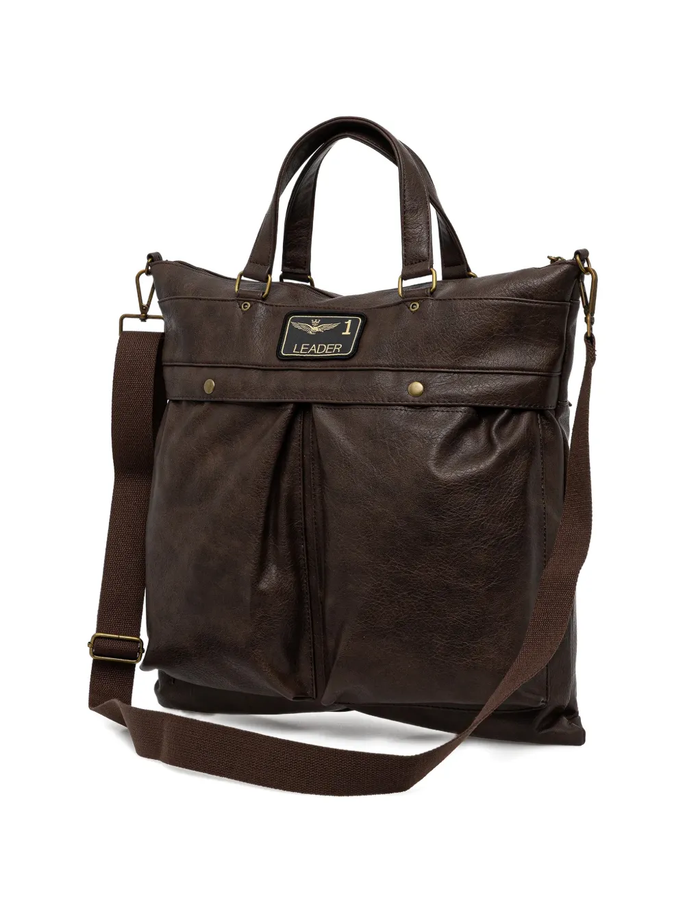 Aeronautica Militare appliqu&eacute;-detals laptop bag - Bruin