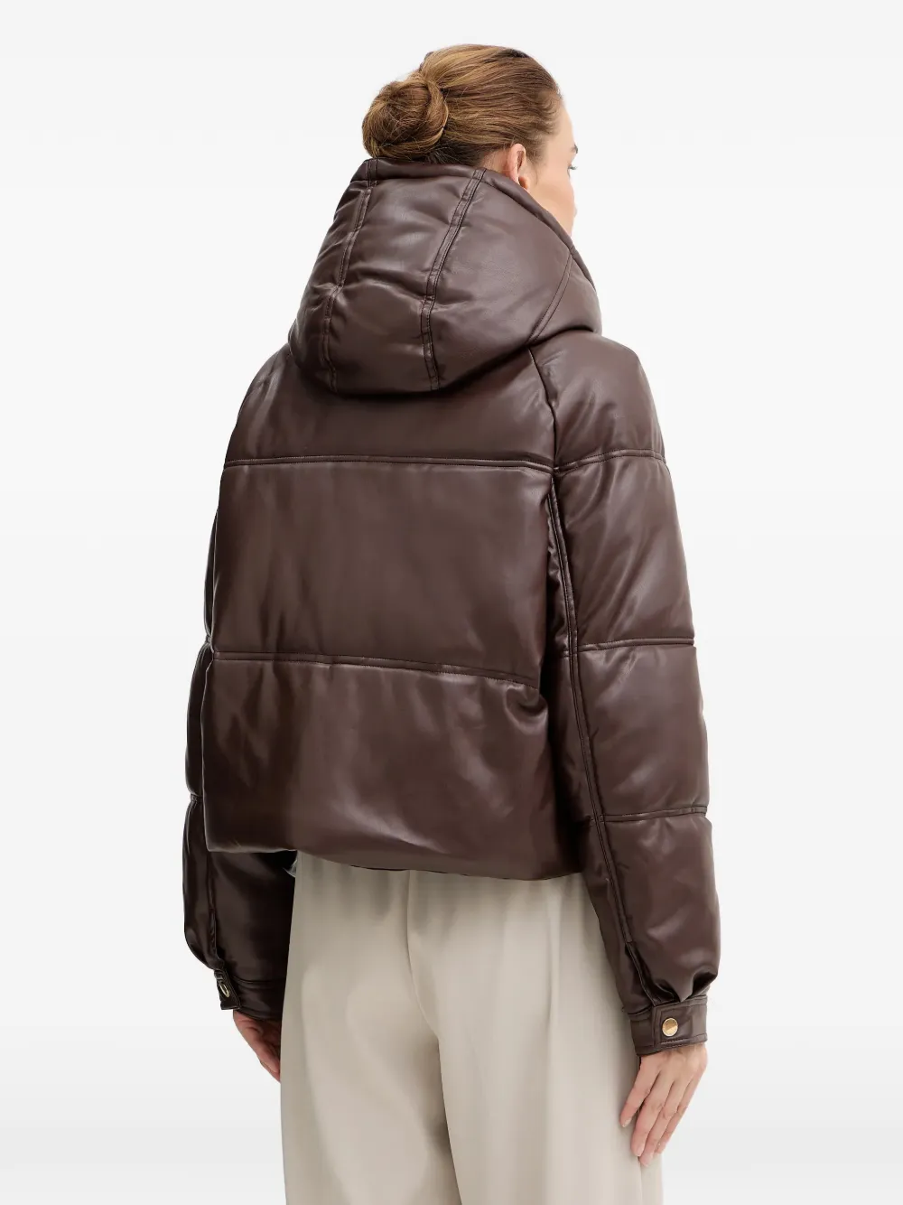  Fracomina Hooded Quilted Jacket - Brown 