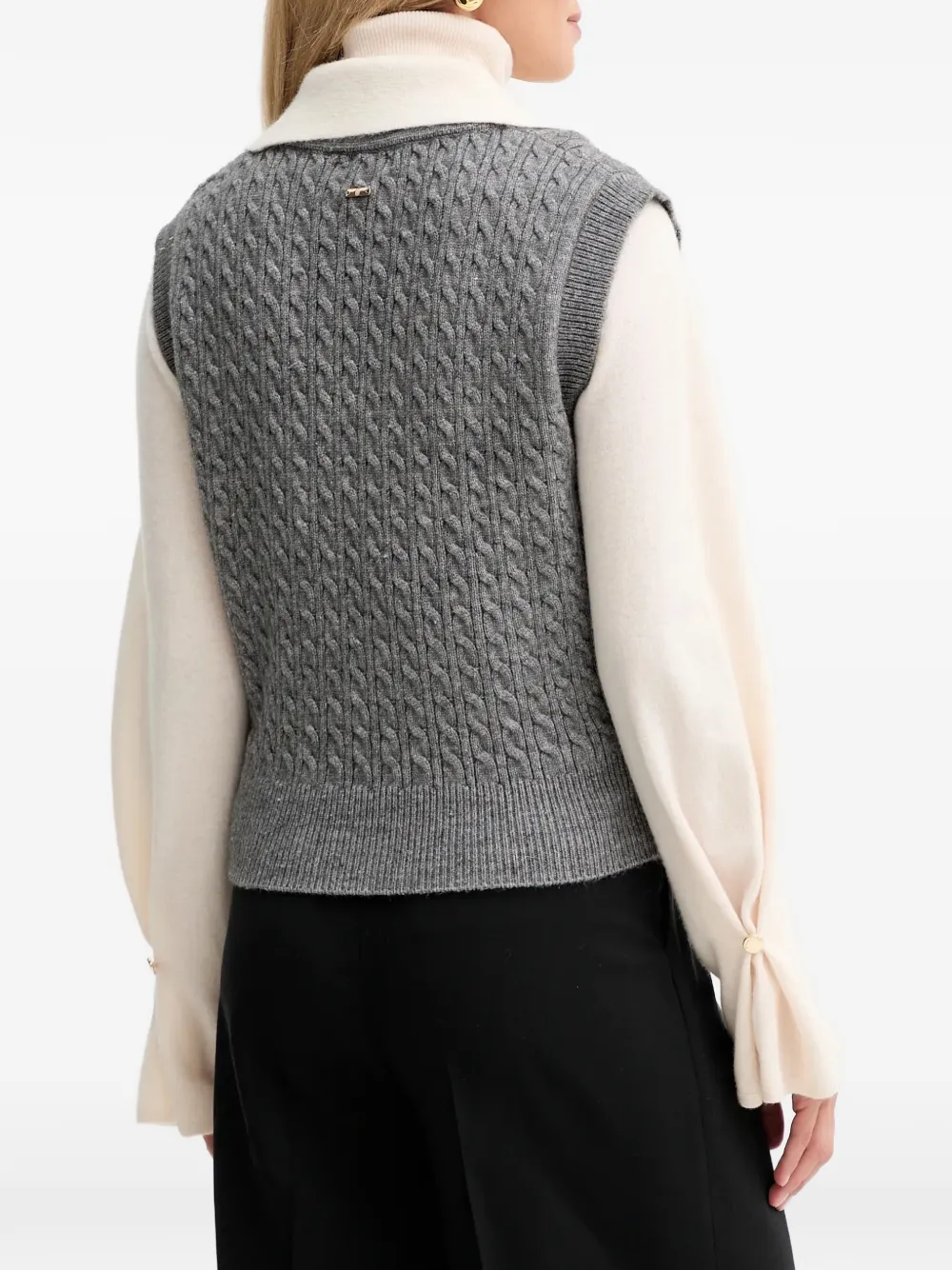  Fracomina Cable-knit Pocket Knitwear - Grey 