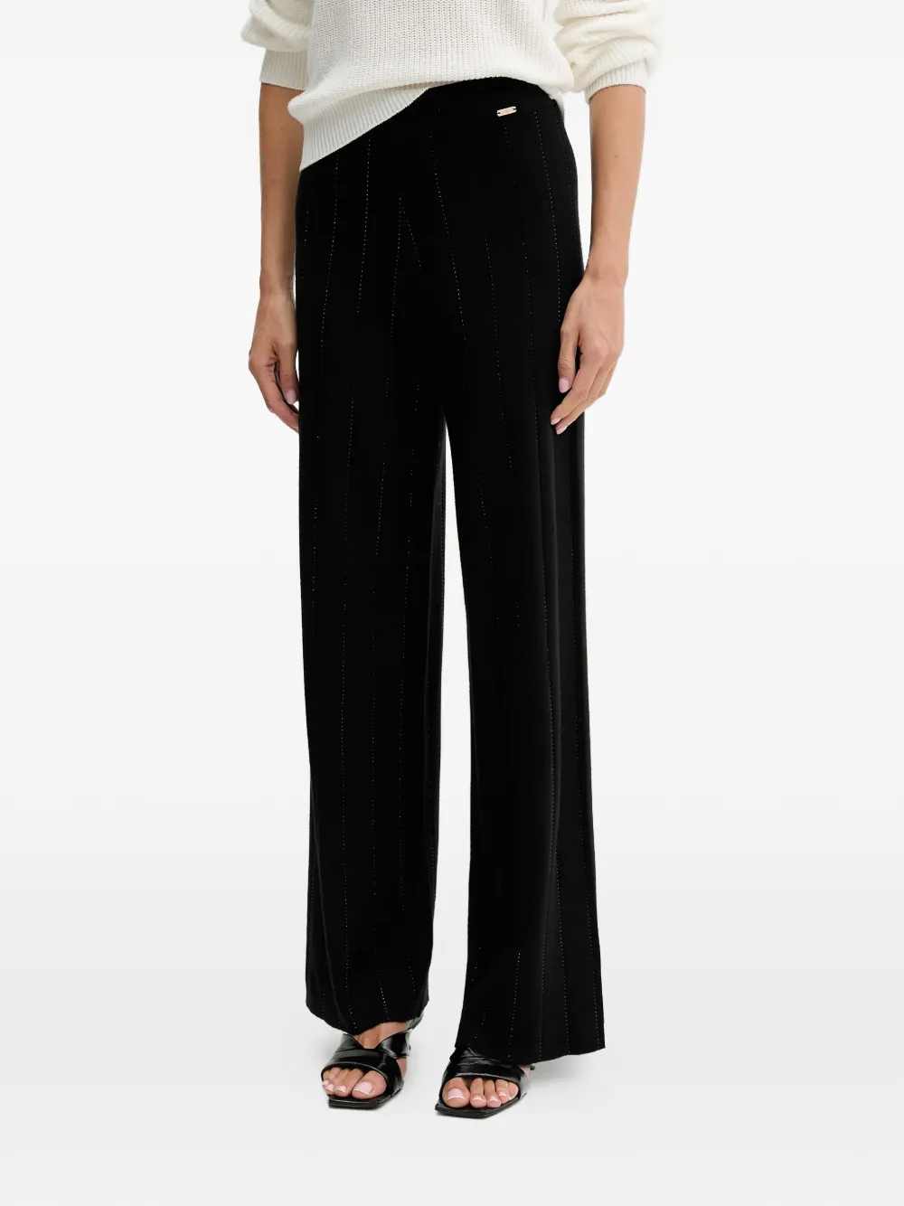FRACOMINA studded wide trousers - Nero