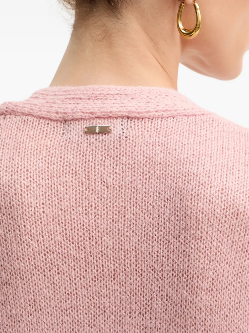FRACOMINA Gebreide trui met veren knoop Roze