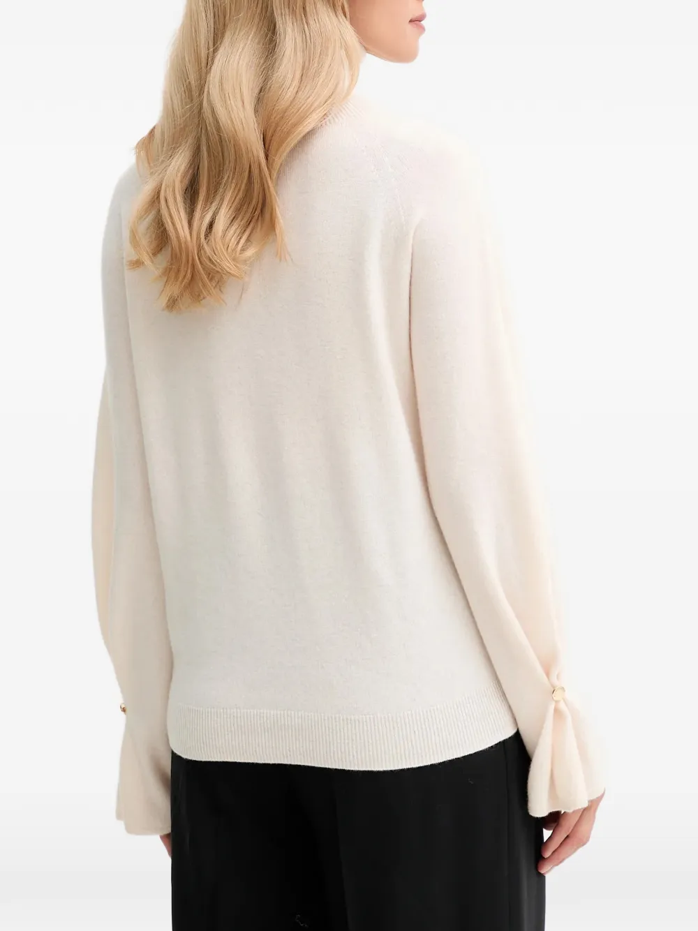  Fracomina Gold-tone-button Roll-neck Sweater - Neutrals 