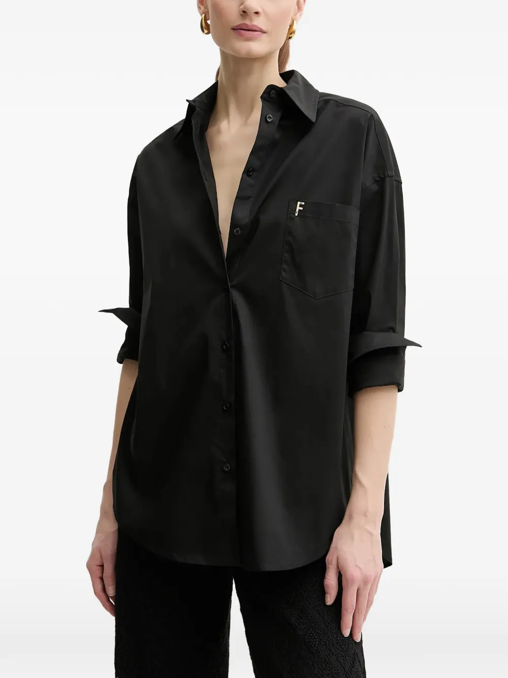 FRACOMINA logo-detail pocket shirt - Nero