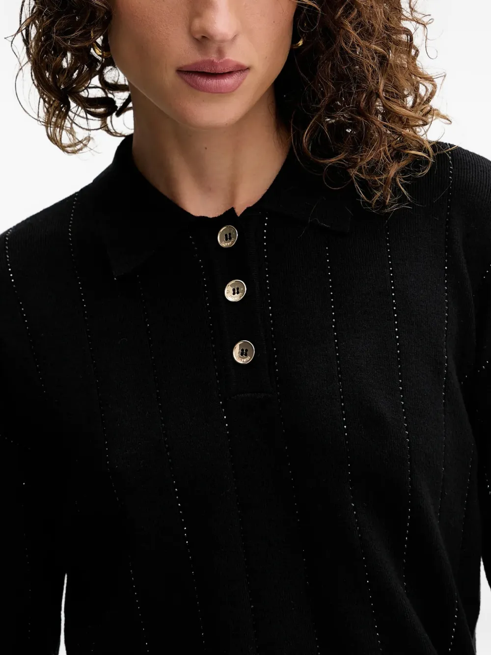 Button-Up Striped Knitwear