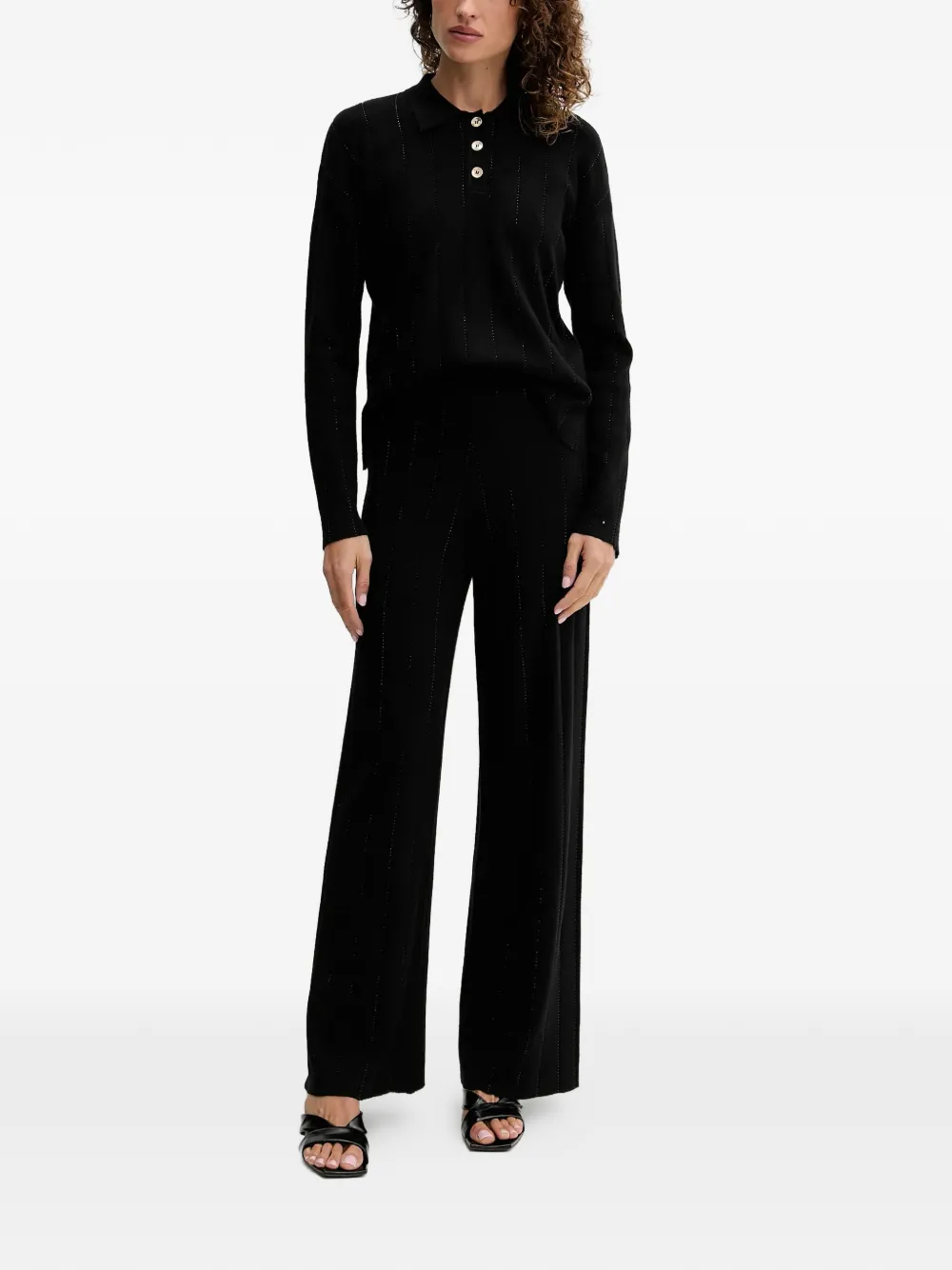 Button-Up Striped Knitwear