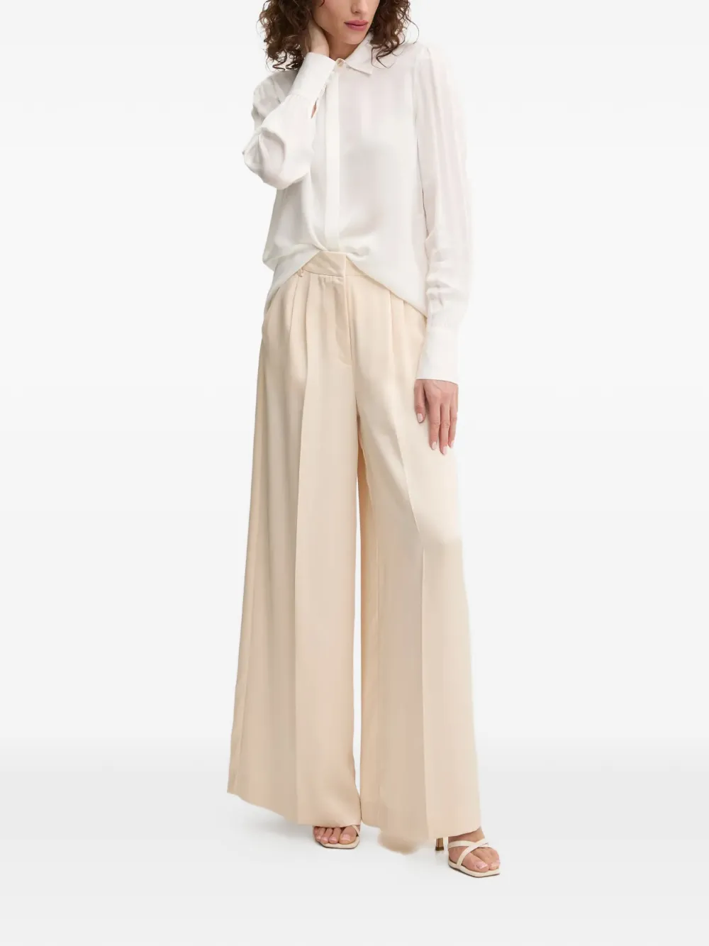 FRACOMINA Blouse met knopen en lange mouwen - Wit