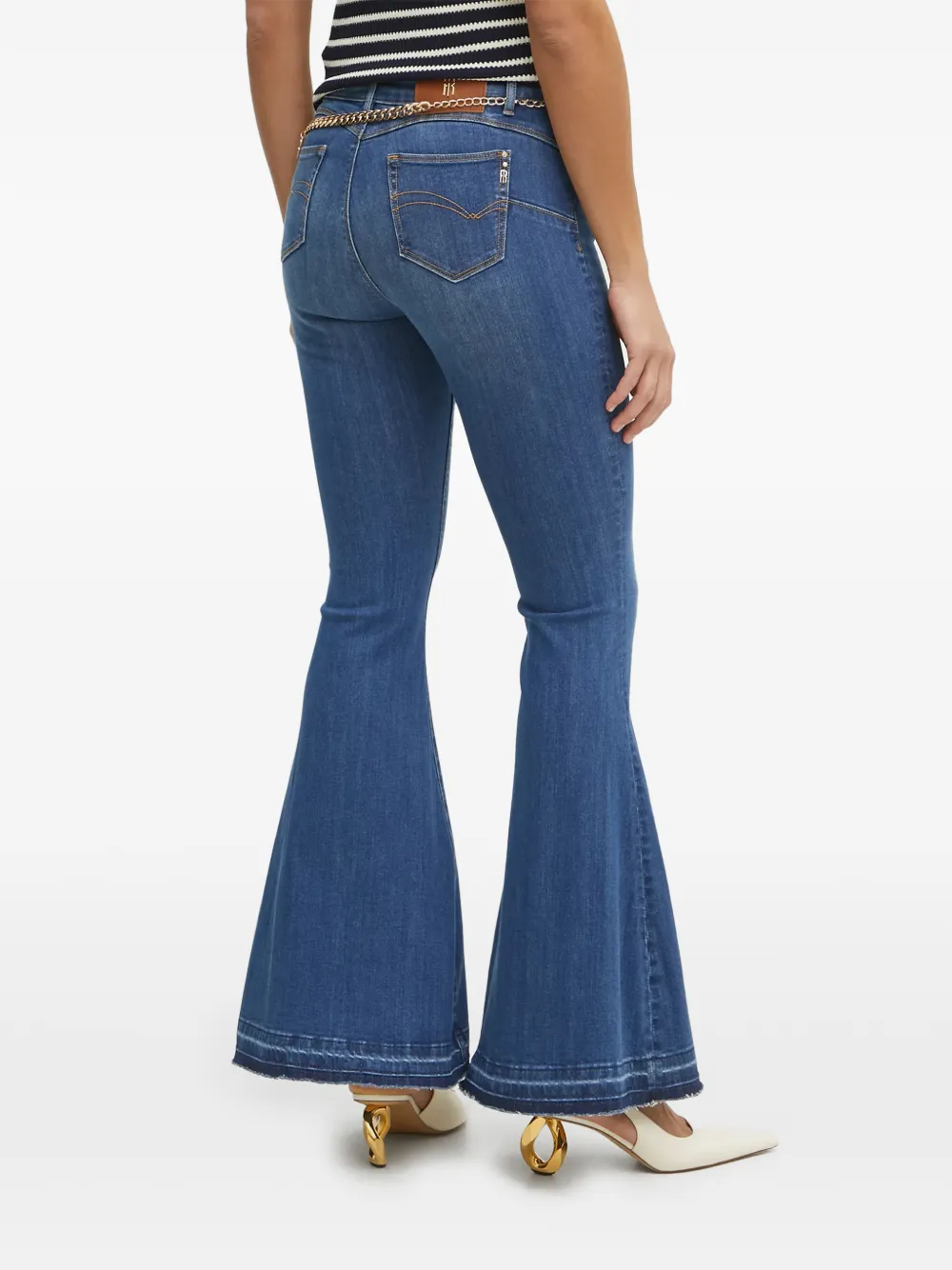 Frayed Flared Cotton Jeans