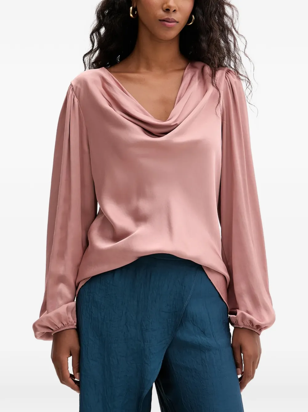FRACOMINA cowl neck blouse - Rosa
