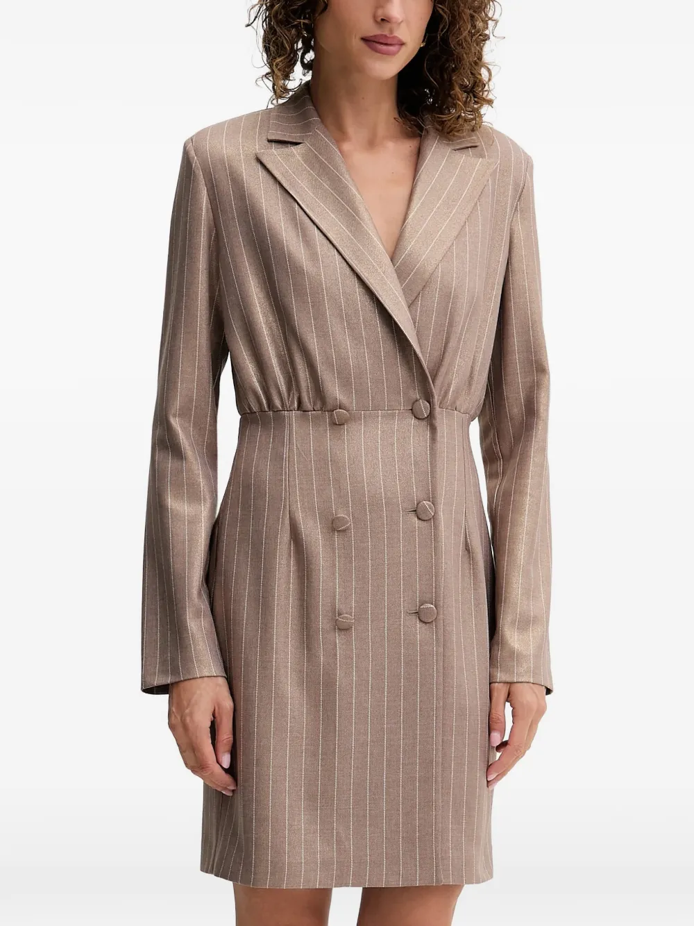 FRACOMINA pinstriped double-breasted dress - Toni neutri