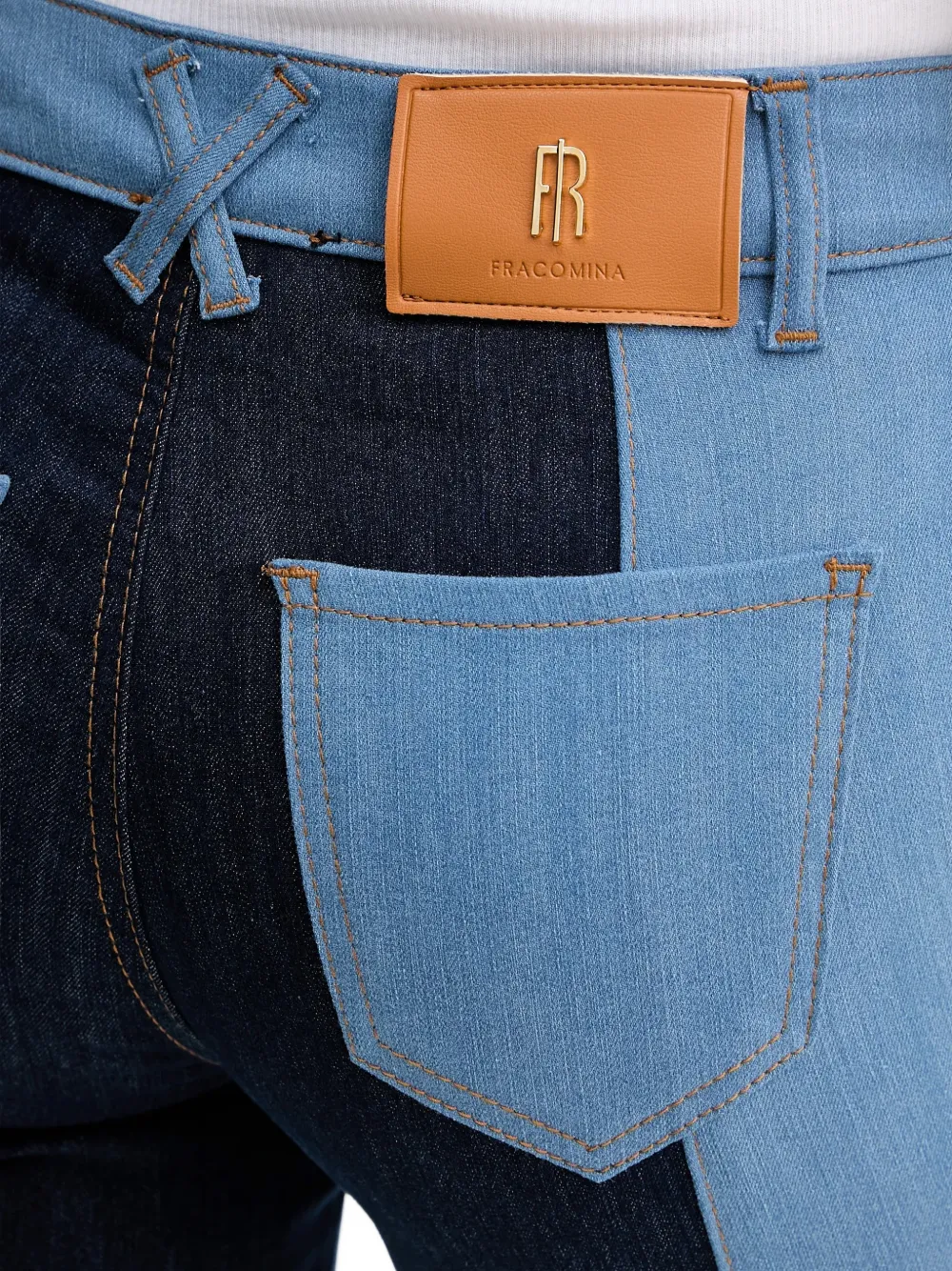 FRACOMINA Jeans met colourblocking Blauw