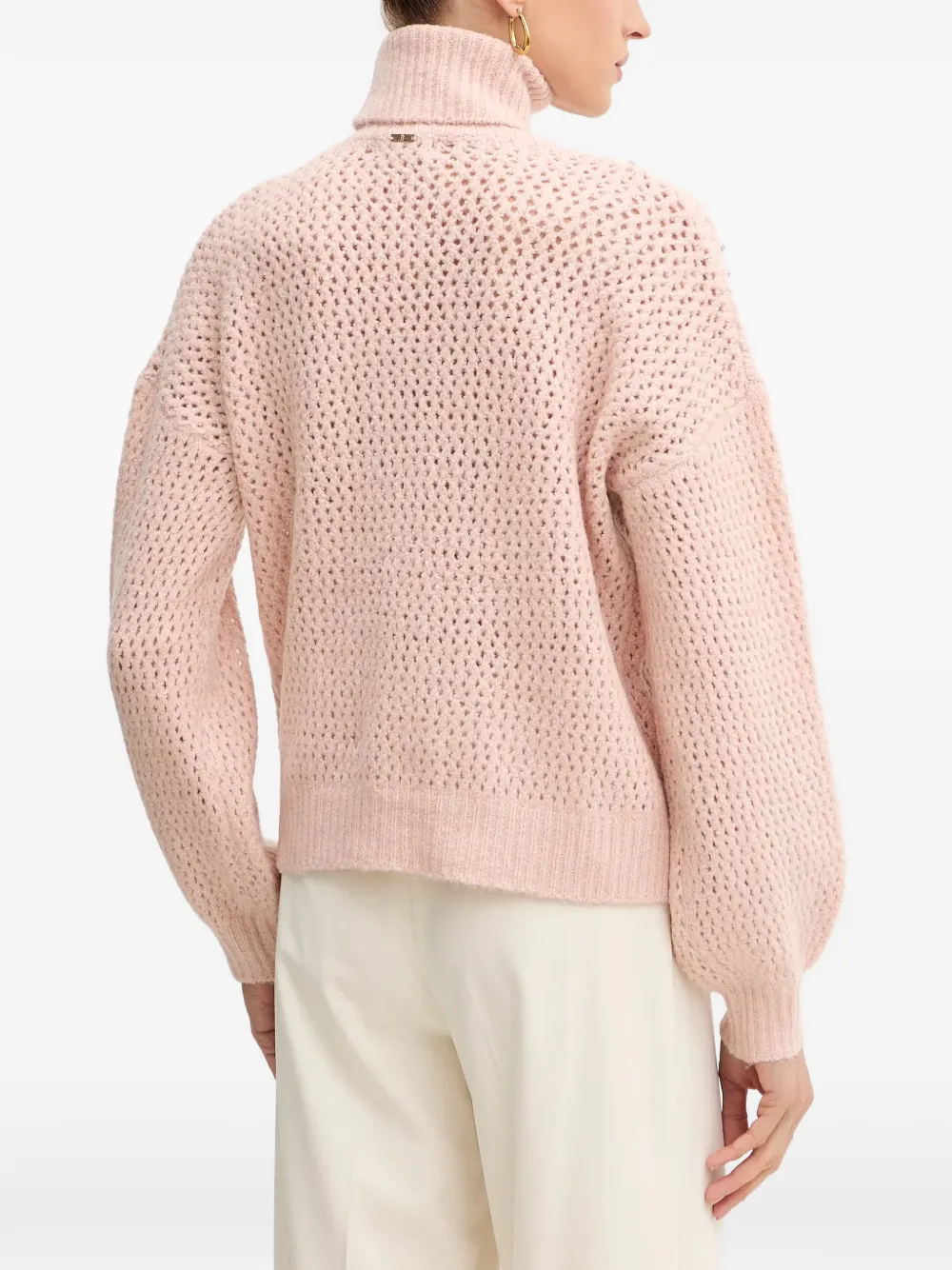  Fracomina Crystal-embellished Roll-neck Sweater - Pink 