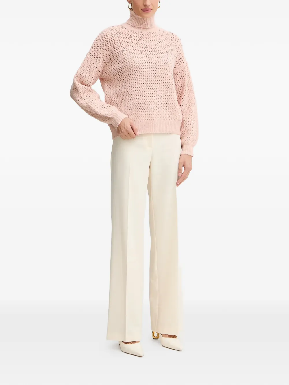  Fracomina Crystal-embellished Roll-neck Sweater - Pink 