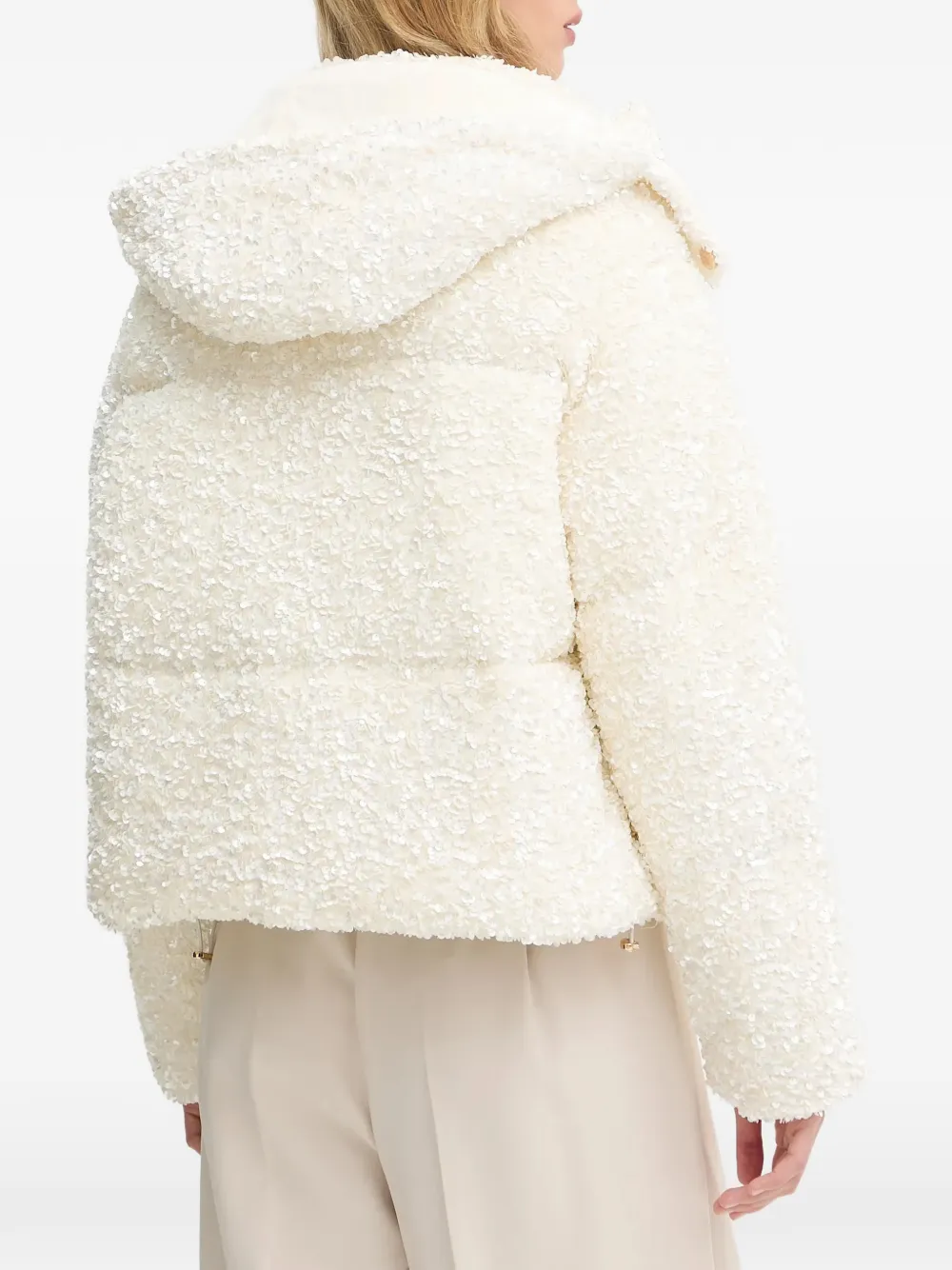 Detachable-Hood Zip-Up Puffer Jacket