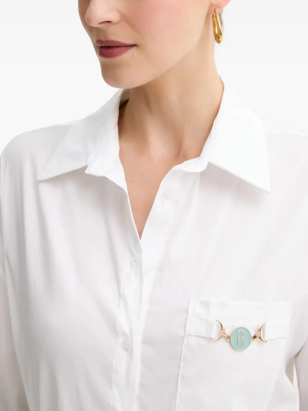 FRACOMINA Blouse verfraaid met zak Wit