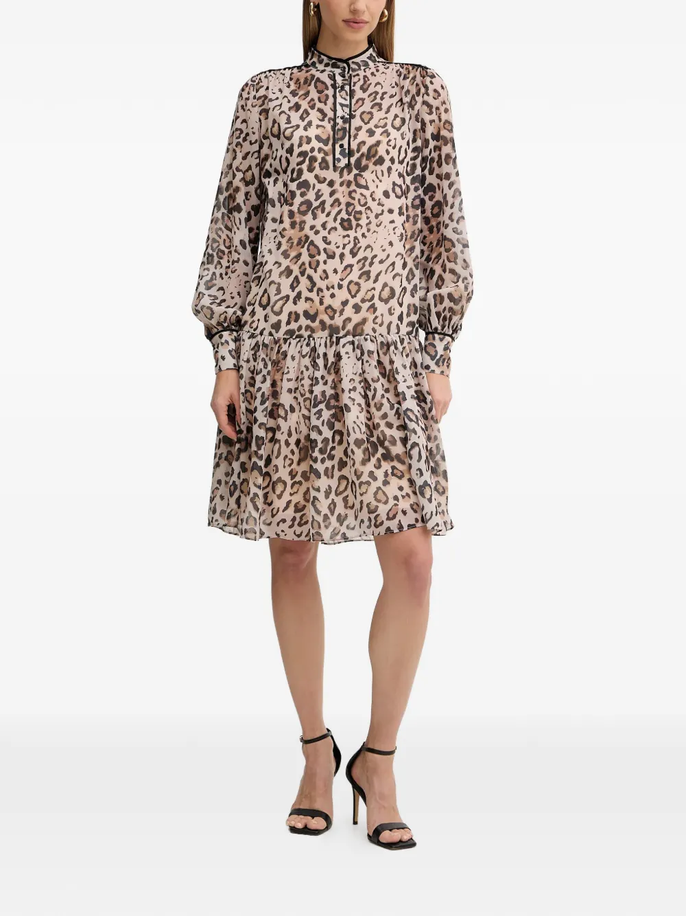 FRACOMINA animal-print mini dress - Toni neutri