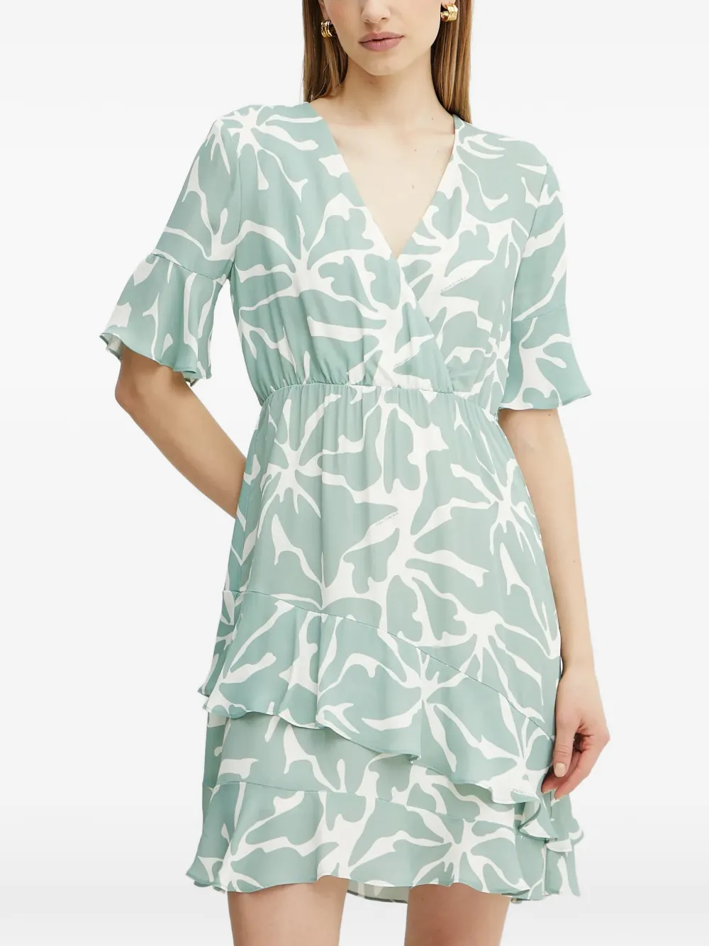 FRACOMINA ruffled tiered dress - Verde