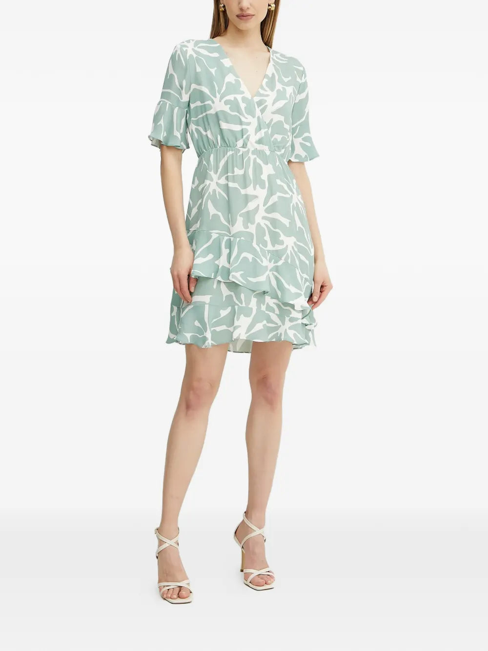 FRACOMINA ruffled tiered dress - Groen