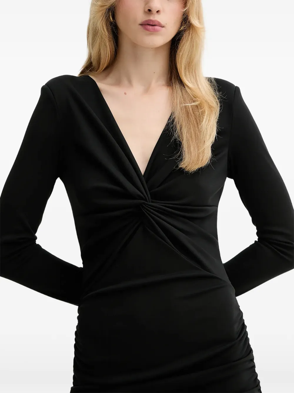  Fracomina Twisted Ruched Dress - Black 
