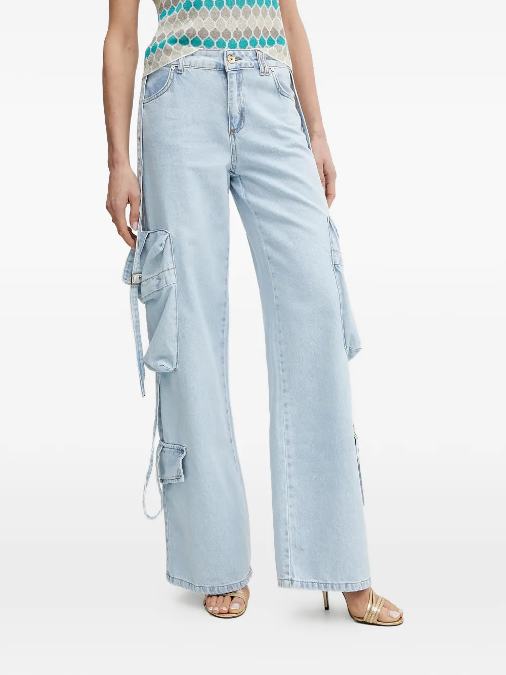 FRACOMINA flap pocket denim trousers - Blu