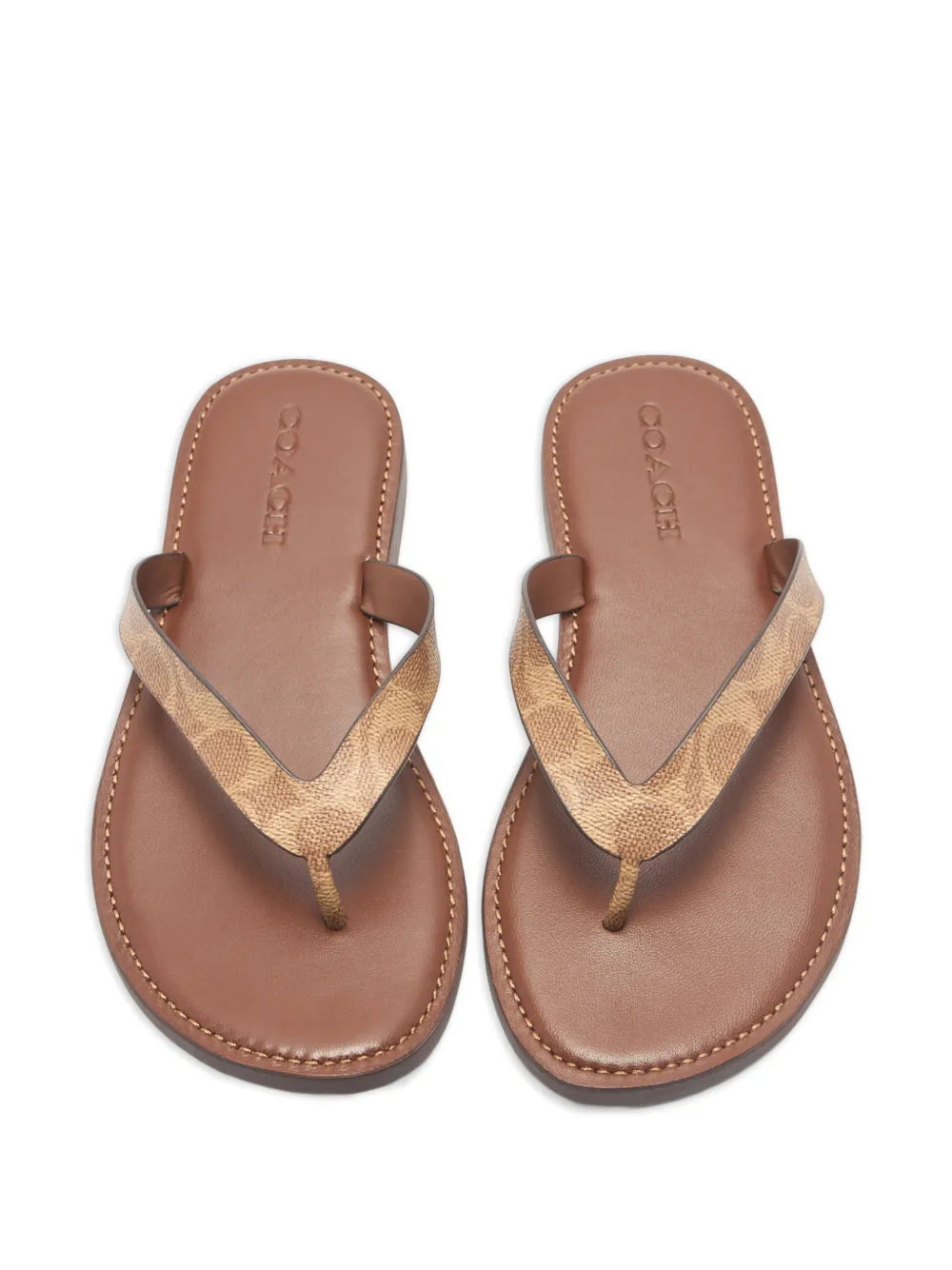 Coach Sandalen met monogramprint Bruin